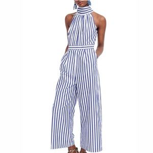 Jcrew striped jumpsuit